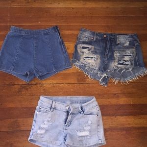 Bundle of 3 denim shorts
